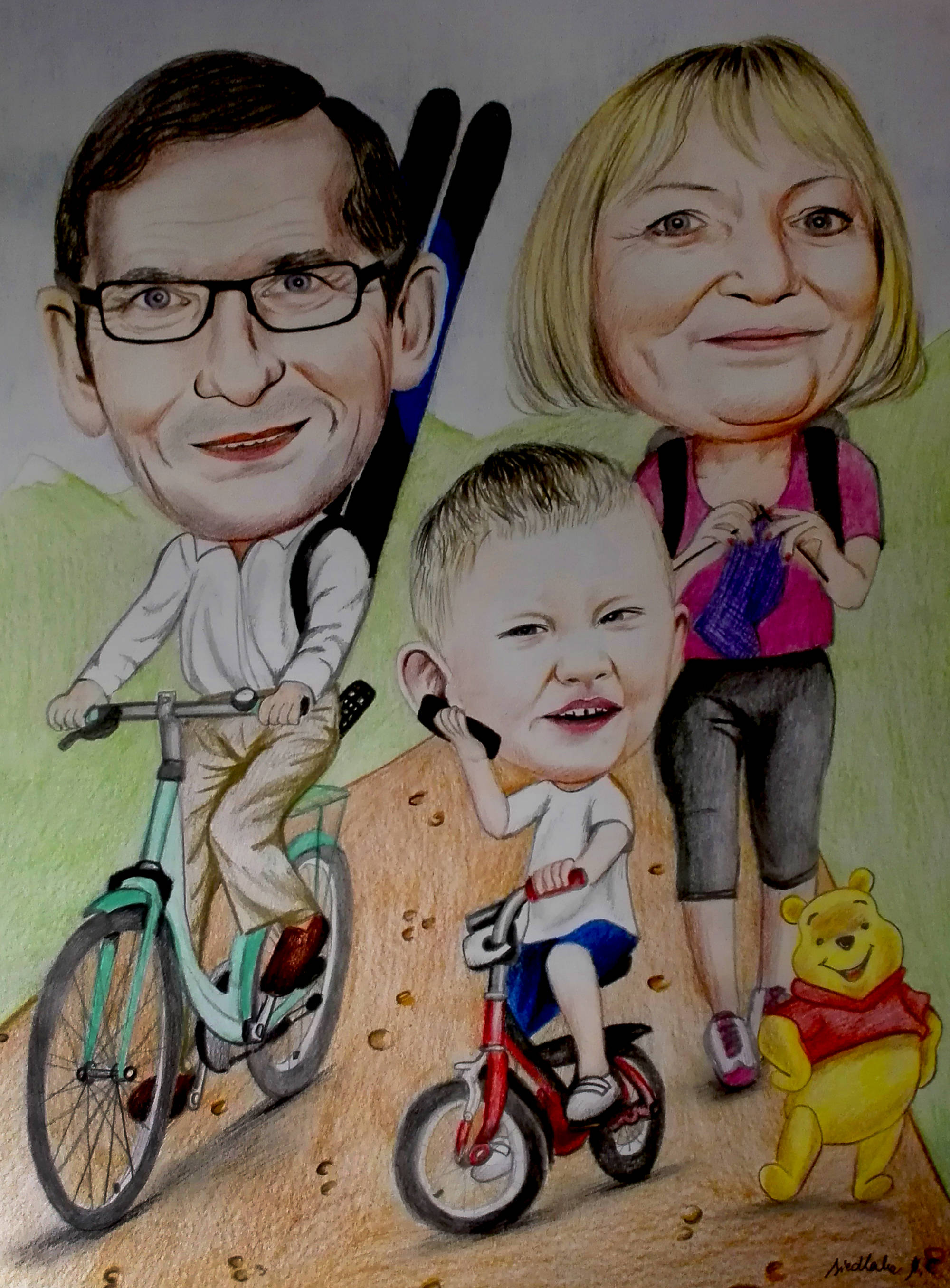 Karykatura na dzień babci i dziadka